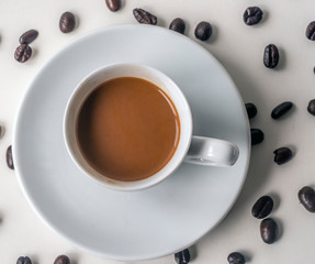 Espresso coffeo in white cup