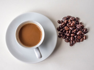 Espresso coffeo in white cup