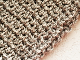 Closeup View of Crochet Stitches in a Scarf