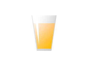 Illustration of orange juice in a glass cup.   グラスに入ったオレンジジュースのイラスト