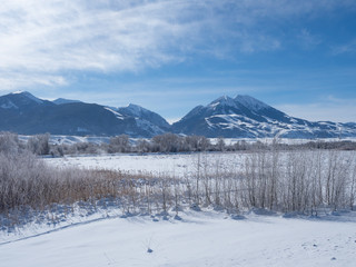 Fototapeta na wymiar Paradise Valley Montana in Winter