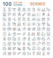 Set Vector Line Icons of Science