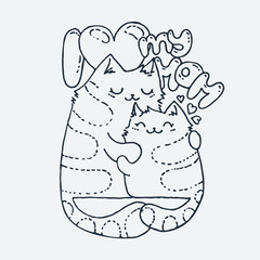 Cute cartoon animal. Vector clip art illustration for children design, cards, prints, coloring books