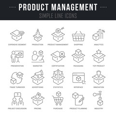 Set Vector Line Icons of Product Management