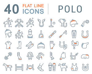 Set Vector Line Icons of Polo