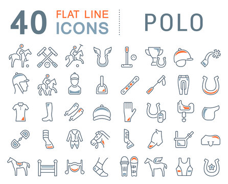 Set Vector Line Icons of Polo