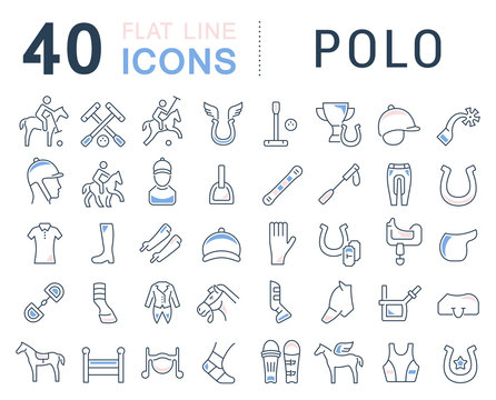 Set Vector Line Icons of Polo