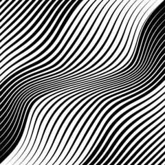 Abstract black wavy vector background for prints, posters and banners