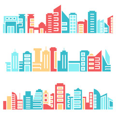 building and city skyline vector illustration