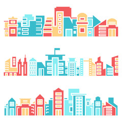 building and city skyline vector illustration