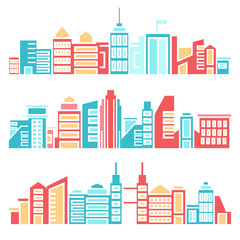 Fototapeta premium building and city skyline vector illustration