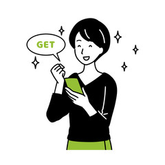 A housewife using a smartphone.