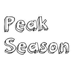 PEAK SEASON stamp on white background