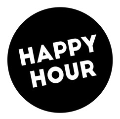 HAPPY HOUR stamp on white background