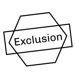 EXCLUSION stamp on white background