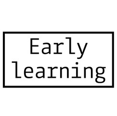 EARLY LEARNING stamp on white background
