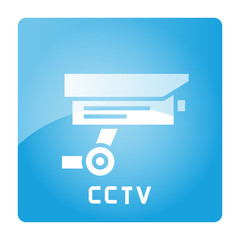 CCTV sign in blue signage