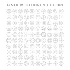 Fototapeta premium gear and cogwheel icons, thin line icons