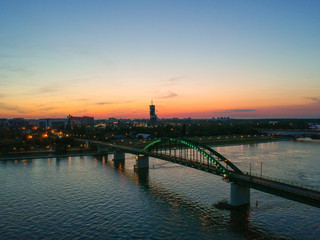 Panorama of Sava river in Belgrade, Serbia