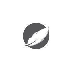 Feather symbol vector icon illustration
