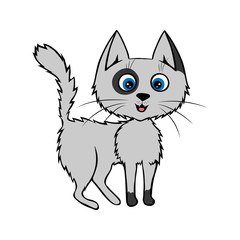 Obraz premium Cartoon Happy gray isolated on the white background. Vector illustration