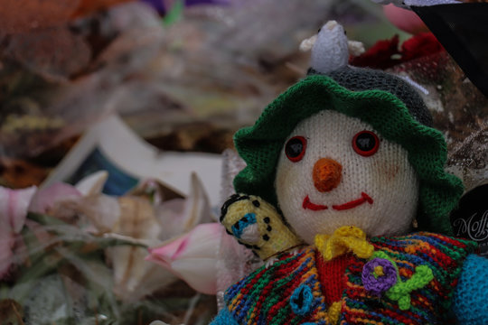 Closeup Of A Smiling Doll Outside Hagley Park To Remember The Victims Of The March 15 2019 Christchurch Mosque Shootings 