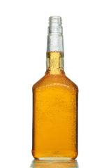 Strong alcohol in a transparent bottle
