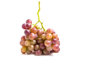Bunch of red grapes isolated on white