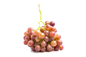 Bunch of red grapes isolated on white