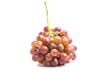 Bunch of red grapes isolated on white