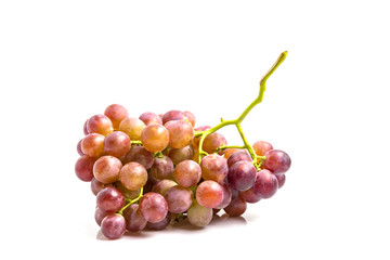 Bunch of red grapes isolated on white