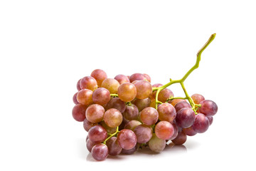 Bunch of red grapes isolated on white