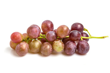 Bunch of red grapes isolated on white