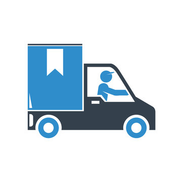 gift truck delivery icon on white background