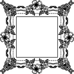 Vector illustration invitation card with various cute wreath frame