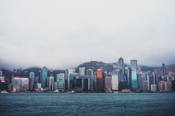 Naklejka premium Hong Kong Scenery, View From Victoria Harbour