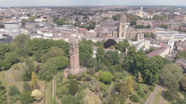 Bristol drone footage of Cabot Tower, Bristol University & Brandon Hill, city centre