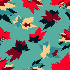 Maple Leaf. Seamless pattern. Modern design for fabric, textiles, cards, banners.