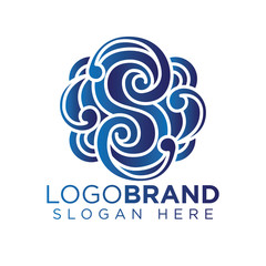 S Letter Carve Floral logo vector