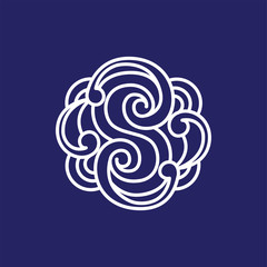 S Letter Carve Floral logo vector