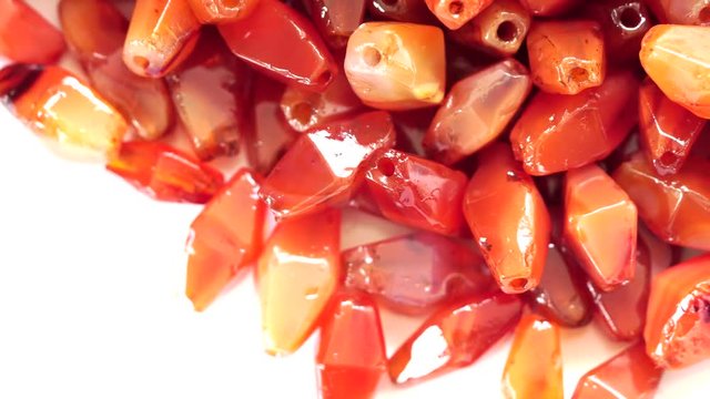 Close up of Ancient Carnelian Beads