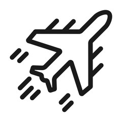 plane logistic - minimal line web icon. simple vector illustration. concept for infographic, website or app.