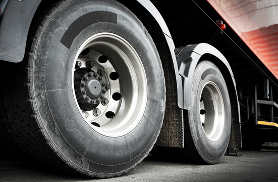 Semi Truck Wheels Tires. Diesel Truck. Freight Trucks Transport.	