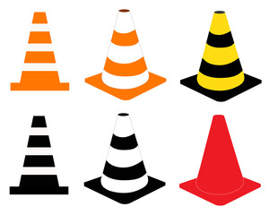 construction cone icon on white background. traffic cones sign. plastic traffic cones symbol.