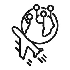 delivery to any country in the world - minimal line web icon. simple vector illustration. concept for infographic, website or app.