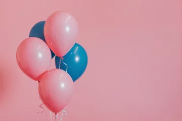 Foto op Canvas Pink and blue helium balloons © Rawpixel.com