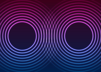 Laser neon circle rings abstract tech background