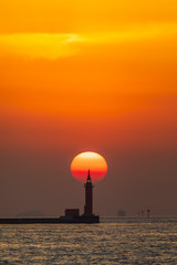 博多湾の夕日