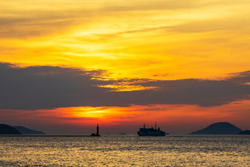 博多湾の夕日