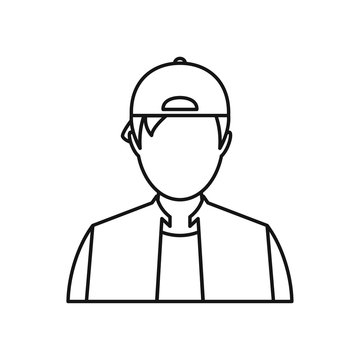 teenager boy icon outlines